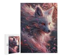 Puzzle 500 PCS per Adolescenti White Kitsune Fox Head Puzzle per Adulti Gioco Famiglia Un'opera D'arte come Regalo per Tutta La Famiglia 500 PCS