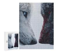Puzzle 500 PCS Per Adolescenti Wolf Snow Confrontation Duality White Vs Black Wildlife Rivalry Puzzle Per Adulti Giochi Rilassanti Perfetto Per Decorare E Regalare A Tutta La Famiglia 500 PCS