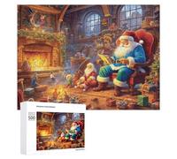 Puzzle 500 PCS Per Adulti Christmas Magic in Santa's Workshop Puzzle Per Adulti Giochi Per Famiglie Difficili Difficili Per Compleanno, Natale 500 PCS
