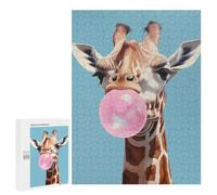 Puzzle 500 PCS Per Adulti Giraffe Blowing Bubble Gum Puzzle Rompicapo Gioco Regalo Per Donne Attività Divertenti Da Fare A Casa 500 PCS