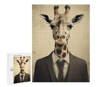 Puzzle 500 PCS Per Adulti Giraffe in A Suit Puzzle Per Adulti Giochi Per Famiglie Difficili Difficili Per Compleanno, Natale 500 PCS