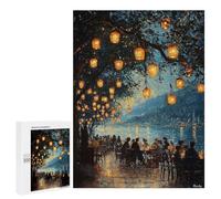 Puzzle 500 PCS Per Adulti Impressionist Inspired Lakeside Lantern Evening Puzzle Rompicapo Gioco Regalo Per Donne Attività Divertenti Da Fare A Casa 500 PCS