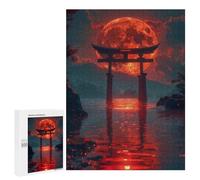Puzzle 500 PCS per Adulti Red Moon Torii Gate Puzzle per Adulti Gioco Di Ingegnere Regalo Di Compleanno Aiuta A Eserciare Il Cervello 500 PCS