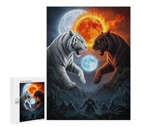 Puzzle 500 PCS Per Adulti Tiger Confrontation Orange Puzzle Rompicapo Gioco Regalo Per Donne Attività Divertenti Da Fare A Casa 500 PCS