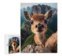 Puzzle 500 PCS Selfie of A Young Deer Puzzle Per Adolescenti Giochi Rilassanti Sfida Difficile Regali Unici Per Compleanno E Natale 500 PCS
