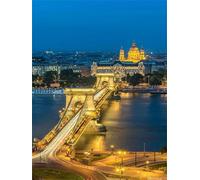 Puzzle 500 Pezzi,52x38 cm puzzles per adulti,Ponte con vista notturna sulla città DIY Puzzle Arte,Educativi Stimolanti Puzzles Decorazioni per la Casa