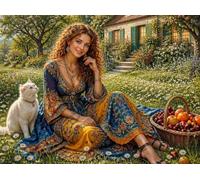 Puzzle 500 Pezzi Adulti Donna giardino occidentale 52x38cm, Puzzle Classico Antistress, Rompicapo per Esperti, Hard Difficult Challenging Puzzle Perfetto per Serate di Gioco