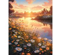 Puzzle 500 Pezzi Adulti Fiori del lago al tramonto, Fai da Te puzzle difficili adulti 500 pezzi 52x38cm, Intrattenimento Creativo, Divertimento, Gioco di Abilità per Tutta la Famiglia