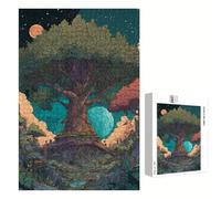 Puzzle 500 Pezzi - Albero & Cielo stellato - Puzzle in Legno Durevole con Lettere sul Retro - 52 x 38 cm - Hobby Creativo Senza Polvere - Articolo per Collezionisti e 14 Anni in Su P3#762