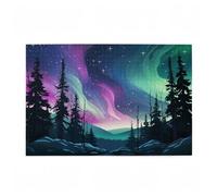 Puzzle 500 Pezzi Albero Puzzle Aurora Adulti Arte Grandi Dimensioni Jigsaw di Legno con una Scatola, Impossibili Jigsaw Gioco Familiare for Adulti Principiante, Home Decor Regalo Donna 52x38cm D-644