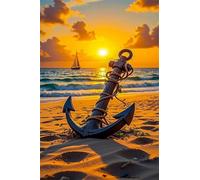 Puzzle 500 Pezzi Ancora Sulla Spiaggia Tramonto, Gioco Educativo, Sviluppa Concentrazione, Puzzle Impossible, Puzzle per Adulti 500 Pezzi 52x38 cm