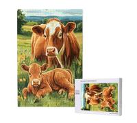 Puzzle 500 Pezzi Animale Puzzle Bovini Delle Highlands Grandi Dimensioni per Adulti Scatola di Imballaggio e Immagini di Riferimento,Giochi Rilassamento e Intelligence,Come Regalo per Amici M-1334