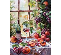 Puzzle 500 Pezzi Arte Uva, Pesche, 52x38cm Fai Da Te Puzzle Impossibili 500 Pezzi per Adulti, Alta Qualità di Stampa, Poster Incluso, Sfida Creativa Regalo per Amore e Amico Frutta