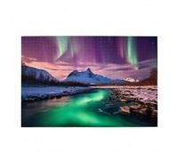 Puzzle 500 Pezzi Aurora Puzzle Inverno Adulti Arte Grandi Dimensioni Jigsaw di Legno con una Scatola, Impossibili Jigsaw Gioco Familiare for Adulti Principiante, Home Decor Regalo Donna 52x38cm D-129