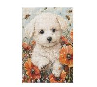 Puzzle 500 Pezzi Cane Puzzle Ape Adulti Arte Grandi Dimensioni Jigsaw di Legno con una Scatola e Poster, Impossibili Jigsaw Gioco Familiare for Adulti, Home Decor Regalo Donna 52x38cm D-1251