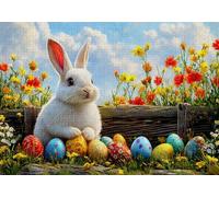 Puzzle 500 Pezzi Coniglio Puzzle Adulti Sfida Impossibili Jigsaws Pasqua Classica 3D Pattern Art Jigsaws per Divertimento Adulti e Bambina, Gioco Familiare, Festa Aziendale,Amore e Amico 52x38cm C-690