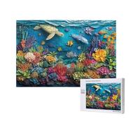 Puzzle 500 Pezzi Corallo Puzzle Tartarughe Marine Grandi Dimensioni per Adulti Scatola di Imballaggio e Immagini di Riferimento,Giochi Rilassamento e Intelligence,Come Regalo per Amici e Amanti M-771
