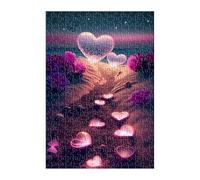 Puzzle 500 Pezzi Cuore Spiaggia Fiore, Gioco Educativo e Stimolante, Sviluppare Memoria, Logica e Manualità, Giochi Rilassamento e Intelligence Puzzle per Adulti 500 Pezzi