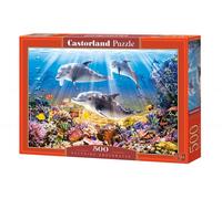 Puzzle 500 pezzi delfini sott'acqua