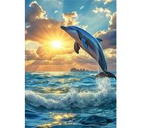 Puzzle 500 Pezzi Delfino Dell'Alba Giochi educativo e Giocattoli Sfida Puzzle Impossible Jigsaw Puzzle Classici per Adulti 52 x 38 cm 500 Pezzi Puzzle Adulti