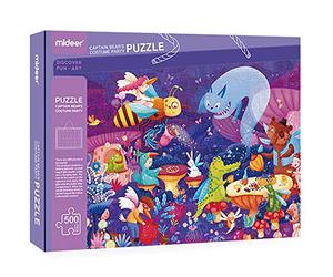 Puzzle 500 pezzi e arte da parete 52 cm - Capitano Orso Costume Party Animali Puzzle per bambini con Cornice - Bambini 6+