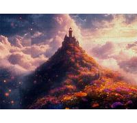 Puzzle 500 Pezzi Faro Puzzle Adulti Sfida Impossibili Jigsaws Mare Di Fiori Classica 3D Art Jigsaws per Divertimento Adulti e Bambina, Gioco Familiare, Festa Aziendale, Regali Donne 52x38cm C-144