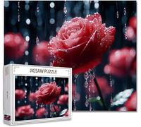 Puzzle 500 Pezzi fiore DIY Puzzle Grandi Adulti Difficili Impossibili Legno Arte Jigsaw Sviluppa La Coordinazione Occhio-Mano Con Poster Incluso, Compact Box Idea Regalo Uomo e Donna 52x38cm B-7
