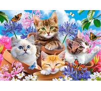 Puzzle 500 pezzi Gattini con Fiori