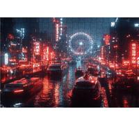 Puzzle 500 Pezzi, Giappone Puzzle 500 Pezzi per Adulti, Giochi di Puzzles Vista Notturna Legno per Tutta la Famiglia, DIY Puzzles per Quadri Moderni Soggiorno Regalo Donna Uomo 40 x 55 CM RXPT-7405