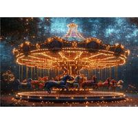 Puzzle 500 Pezzi, Giostra Puzzle 500 Pezzi per Adulti, Giochi di Puzzles Cielo Stellato Legno per Tutta la Famiglia, DIY Puzzles per Quadri Moderni Soggiorno Regalo Donna Uomo 55x40 CM RXPT-139