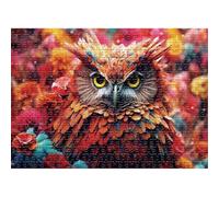 Puzzle 500 Pezzi Gufo dei Fiori Puzzle Adulti 52 x 38 cm Giochi Rilassamento e Intelligence 500 Pezzi Puzzles per Uomini e Donne Regalo Creativo per il Relax