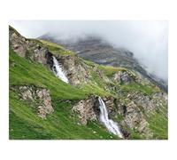 Puzzle 500 Pezzi Idea Regalo uomo e uonna -Cascata,Pendio,Rocce,Erba,Paesaggio 52x38cm