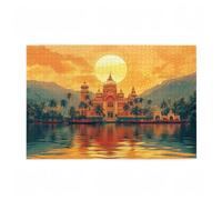 Puzzle 500 Pezzi India Puzzle Il Taj Mahal Adulti Arte Grandi Dimensioni Jigsaw di Legno con una Scatola e Poster, Impossibili Jigsaw Gioco Familiare for Adulti, Home Decor Regalo Donna 52x38cm D-459