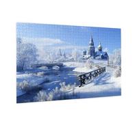 Puzzle 500 Pezzi Inverno Puzzle Adulti Paesaggio Pattern Design con Confezione Regalo, Fai Da Te Puzzles di Legno Giochi Casual Gioco di Abilità per Tutta la Famiglia, Home Room Decor 52x38 cm -1251Y