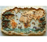 Puzzle 500 Pezzi Mappa Del Mondo Puzzle 500 Pezzi Legno per Adulti Cavallo, Splendidamente Confezionato in Una Scatola di Cartone, Trasportabile in Una Borsa a Rete per Regalo Donna 55x40 CM RXPT-9146