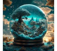 Puzzle 500 Pezzi,Paesaggio della sfera di cristallo puzzle per adulti Giochi Educativi,Puzzles Artistico Adatto a Tutta la Famiglia(45 x 45 cm)