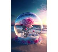 Puzzle 500 pezzi, Paesaggio di Rose Sulla Spiaggia Puzzle Classici per Adulti, Giocattoli di Gioco Impegnativi, puzzle Impossibile, Puzzles per Gioco Familiare, Regalo per Amore e Amico 52 x 38 cm