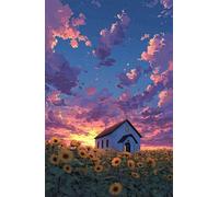 Puzzle 500 Pezzi Paesaggio Girasoli, Puzzle Giocattolo Decompressivo Intellettuale Educativo Divertente Gioco per Famiglie, Puzzles per Adulti 500 Pezzi 52 x 38 cm