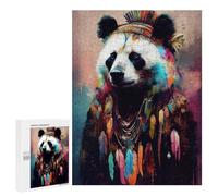 Puzzle 500 pezzi per adolescenti bohemian panda ritratto puzzle giochi relax promuovere la memoria intera famiglia 500 pezzi