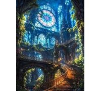 Puzzle 500 Pezzi per Adulti, Castello Fantasia, Esercitare la Memoria, Migliorare la Concentrazione Lettere sul Retro, Giocattolo Regalo per Uomini Donne e Anziani 52 x 38 cm