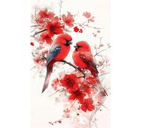 Puzzle 500 Pezzi per Adulti, Fiori Rossi Uccelli, Esercitare la Memoria, Migliorare la Concentrazione Lettere sul Retro, Giocattolo Regalo per Uomini Donne e Anziani 52 x 38 cm