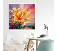 Puzzle 500 Pezzi per Adulti, puzzle 500 pezzi Impegnativo e Difficile, Perfetto per Appassionati di Puzzles Esperti, Idea Regalo Uomo e Donna, Tema:Giglio arancione all'alba