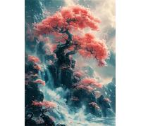 Puzzle 500 Pezzi per Adulti,Puzzles Artistico,Albero della scogliera rosa puzzle Fai da te Intrattenimento Creativo, puzzles Classico Regali per la casa