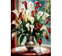 Puzzle 500 Pezzi per Adulti,Puzzles Artistico,Calla bianca e rossa puzzle Fai da te Intrattenimento Creativo, puzzles Classico Regali per la casa