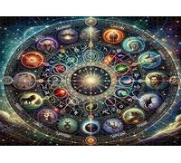 Puzzle 500 Pezzi per Adulti,Puzzles Artistico,Dodici segni zodiacali puzzle fai da te Intrattenimento Creativo, puzzles Classico Regali per la casa