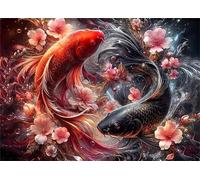 Puzzle 500 Pezzi per Adulti,Puzzles Artistico,Fiore Koi puzzle Fai da te Intrattenimento Creativo, puzzles Classico Regali per la casa