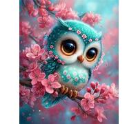 Puzzle 500 Pezzi per Adulti,Puzzles Artistico,Gufo fiore rosa puzzle fai da te Intrattenimento Creativo, puzzles Classico Regali per la casa