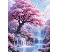Puzzle 500 pezzi per Adulti Ruscello dell'Albero Rosa, 52x38cm Puzzle Impossibile e Difficili, Puzzles Decorativo per Soggiorno e Camera, Idea Regalo per Amanti dei Puzzle