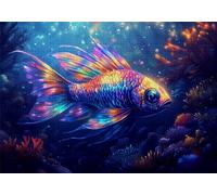 Puzzle 500 Pezzi Pescare Puzzle Adulti Sfida Impossibili Jigsaws Corallo Classica 3D Pattern Art Jigsaws per Divertimento Adulti e Bambina, Gioco Familiare, Festa Aziendale,Amore e Amico 52x38cm C-573