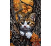 Puzzle 500 Pezzi, Puzzle per Adulti Gatto Degli Alberi D'Autunno 52x38 cm, Impossibile Difficile Puzzles Impegnativo Come Regalo e Decorazione per Pareti